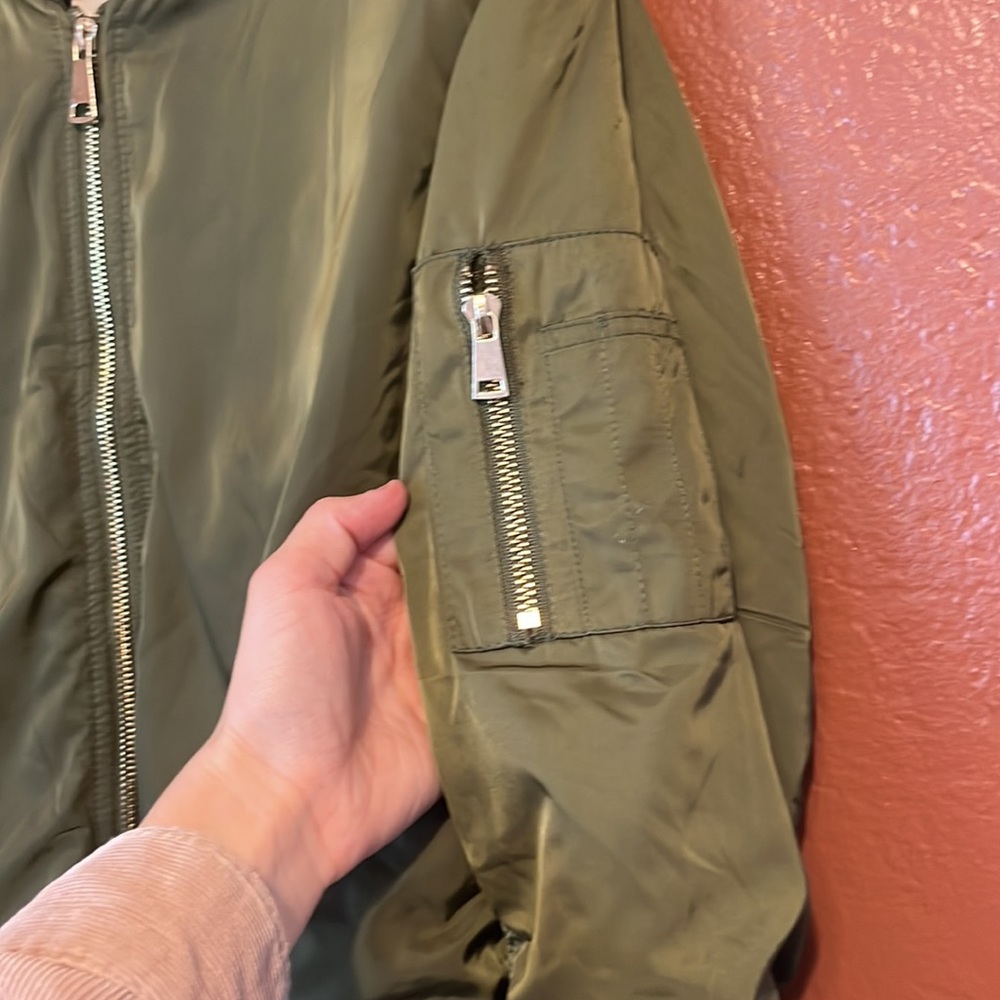Olive green bomber style jacket - Picture 6 of 10